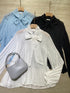 Vintage Collar Loose Long Puff Sleeves Shirts